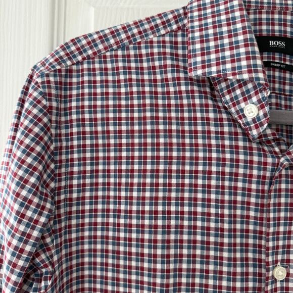 Hugo Boss Men's 100%Cotton Sharp Fir Long Sleeve Shirt Size 15.5-34/35 - Picture 11 of 14